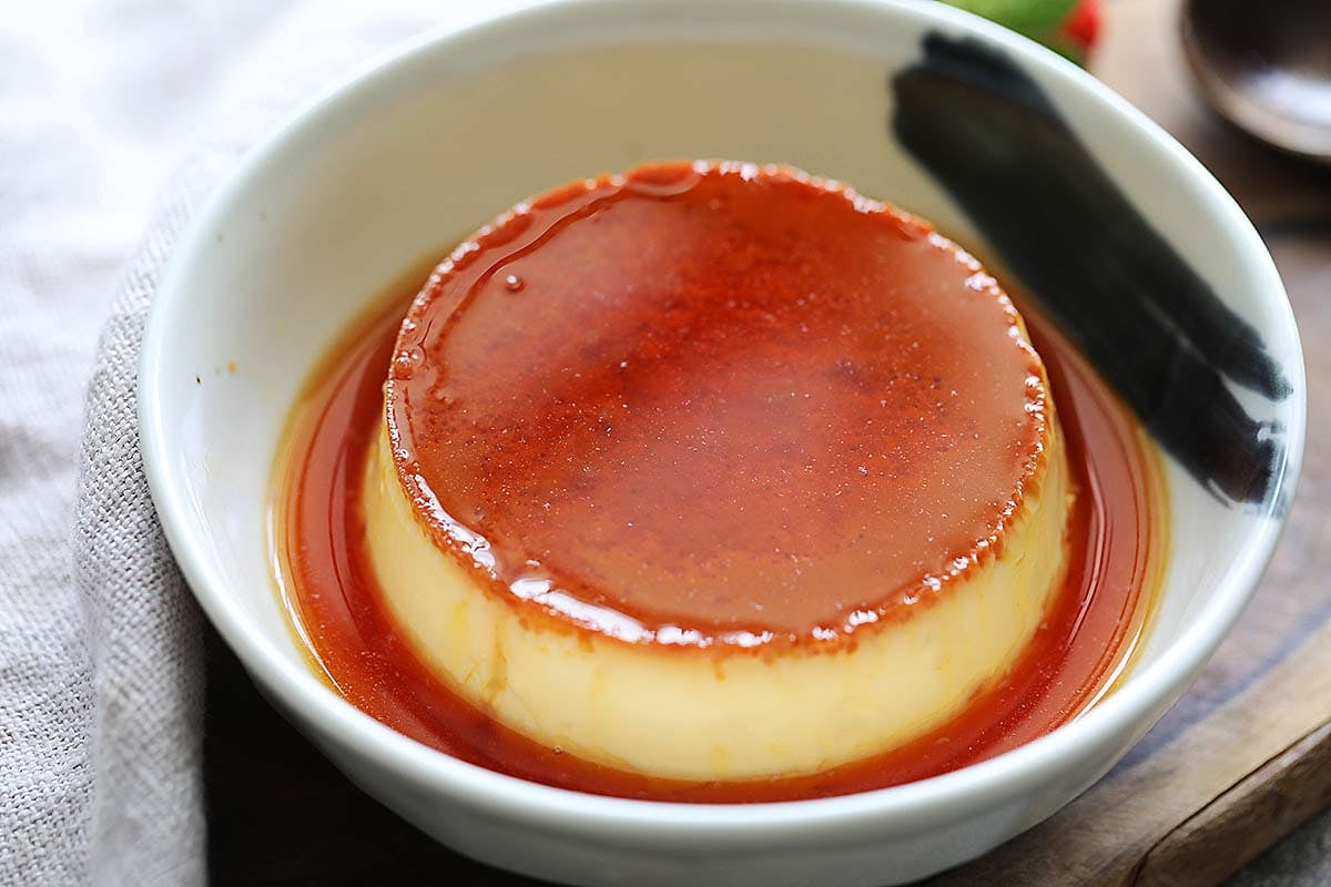 Easy creme caramel recipe with homemade caramel.