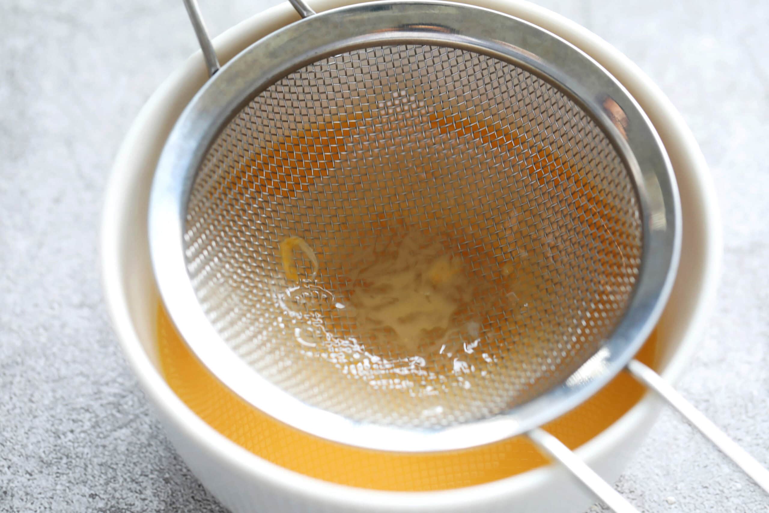 Strained egg mixture.
