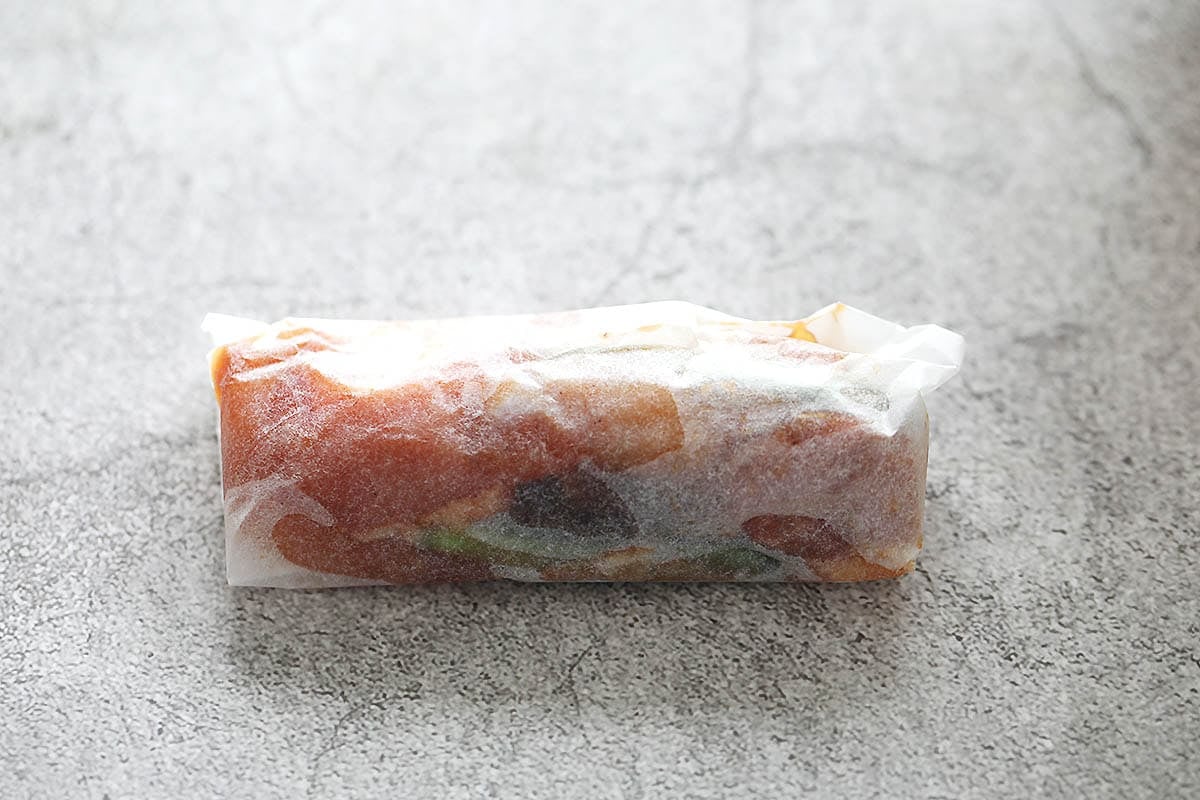 Uncooked Chinese paper wrapped chicken.