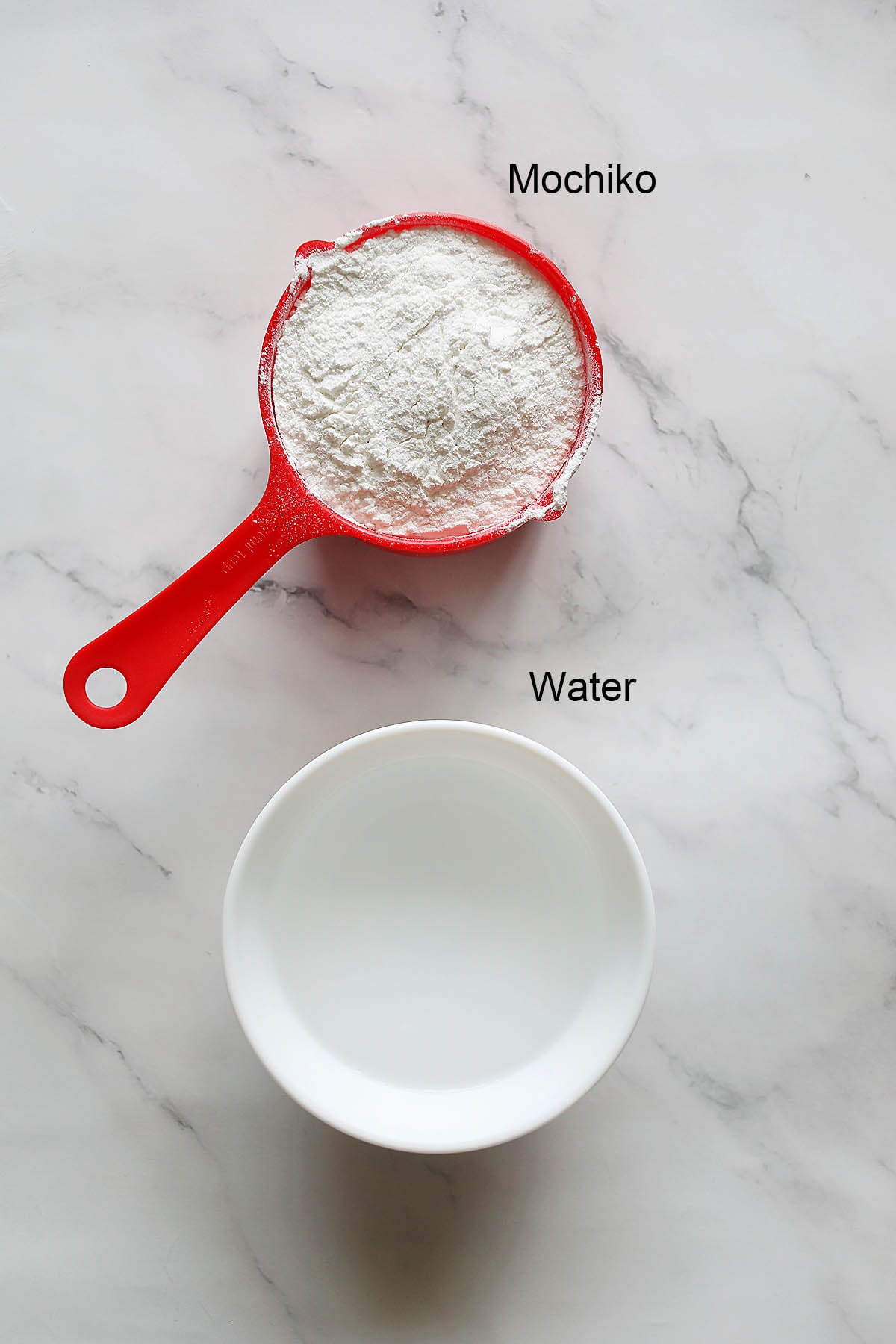 Ingredients for how to make dango.