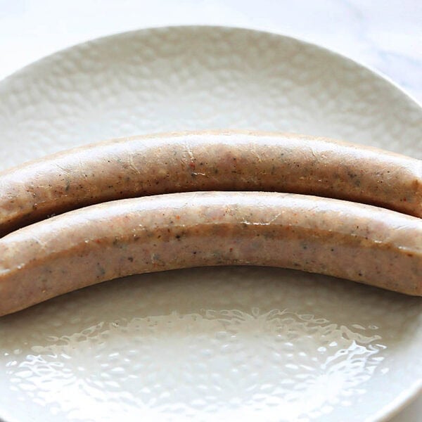 Sausages on a plate.