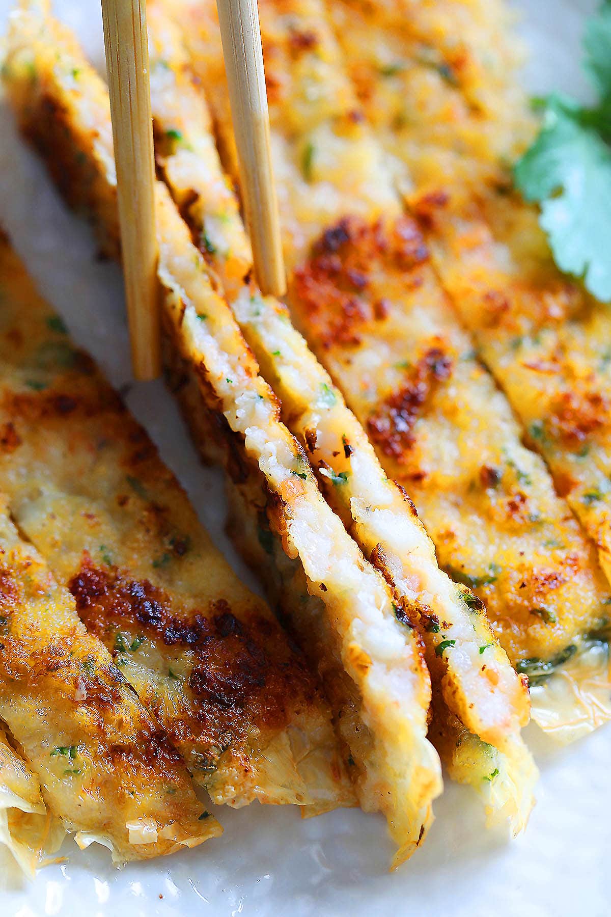 Chinese prawn cakes recipe made with homemade shrimp mousse.