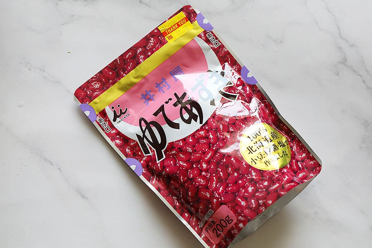 Sweet red bean paste (anko) in its packaging.