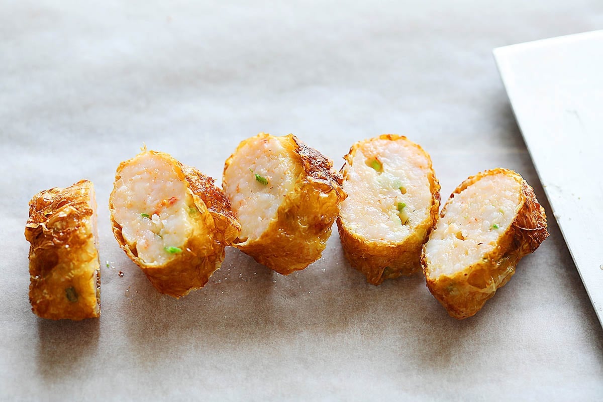 Tau hu ky sliced into pieces.