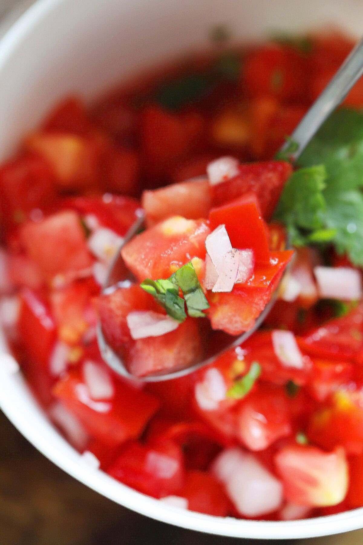 Mexican salsa fresca (pico de gallo) recipe.