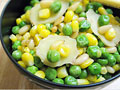 Stir-Fry Pine Nuts with Corn and Peas