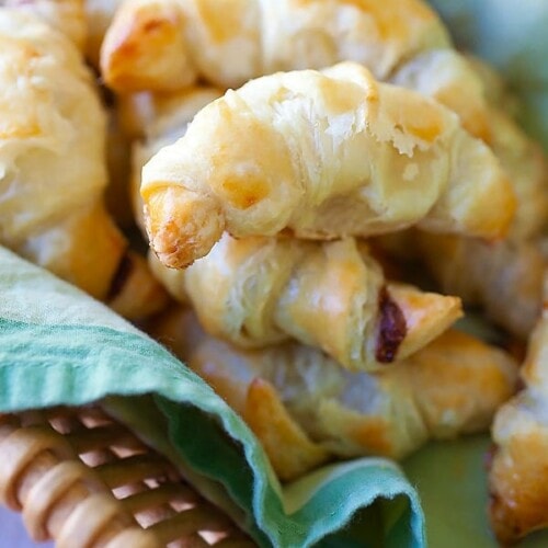 Quick Puff Pastry Croissants with Nutella 