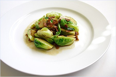 Stir-fried Brussels Sprout with Dried Sole